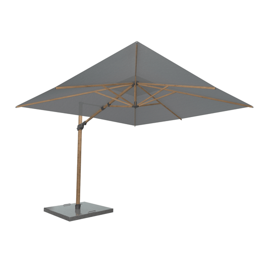 4SO Siesta Charcoal Premium Parasol 300x300 cm with Wood Effect Frame